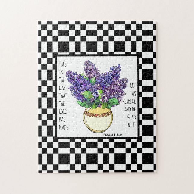 Anstrichene Blume, Psalm 118:24, Schachbrett hinte (Vertikal)