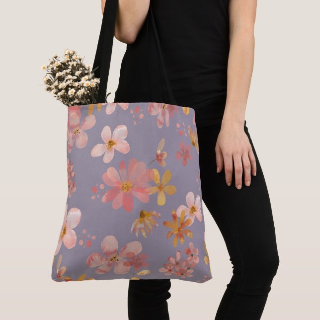 Anstrichene Blume Tasche (Von Nahem)