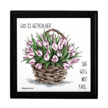 Anstrichene Blume, Vers von Psalm 46:5 Keepake