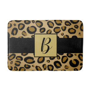 Anstrichene Cheetah Leopard Druckpunkte Gold Beige Badematte