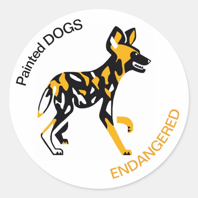 Anstrichene Hunde - Tieraktivist - Wildtiere - Nat Runder Aufkleber (Vorderseite)