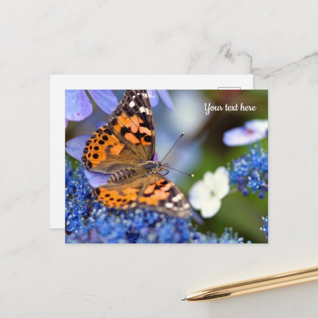 Anstrichene Lady Butterfly Postcard Postkarte (Vorderseite/Rückseite Beispiel)