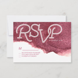 Anstrichene Marsala rosa moderne einfache Hochzeit RSVP Karte