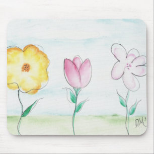 Anstrichene primitive Blume Mousepad