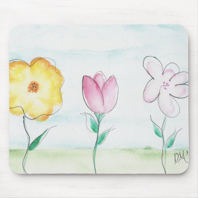 Anstrichene primitive Blume Mousepad (Vorne)