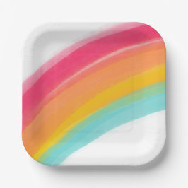 Anstrichene Rainbow Birthday Paper-Teller Pappteller