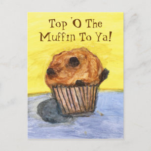 Anstrichene Schokolade Chip Muffin Postkarte