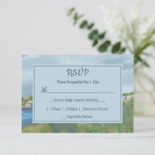 Anstrichene Seasidel-RSVP-Karte RSVP Karte