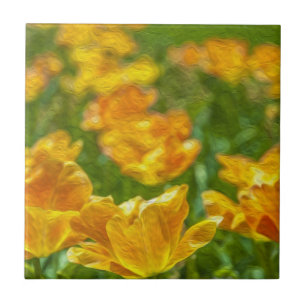Anstrichene Tulips Fliese