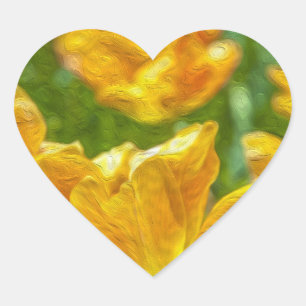 Anstrichene Tulips Herz-Aufkleber