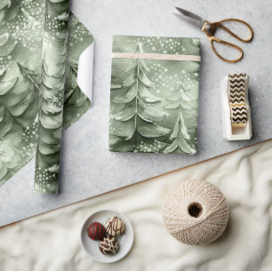 Anstrichene Weihnachtsbaumen Grüne ID1008 Geschenkpapier