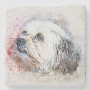 Anstrichfarbene Dog Print Steinuntersetzer