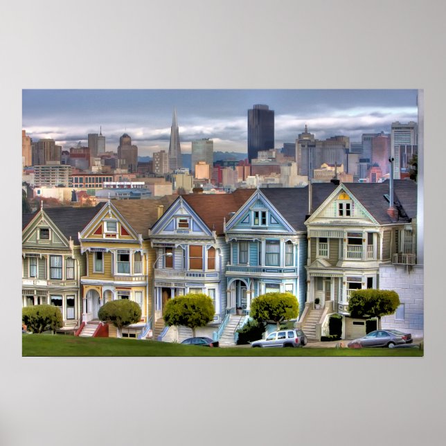 Anstrichfarbene Ladys von San Francisco Kalifornie Poster (Vorne)