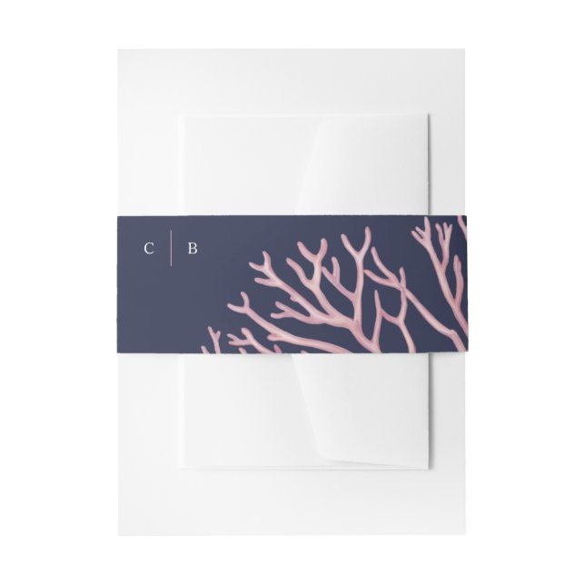 Anstrichfarbene rosa Korallen Einladung Bauchband Einladungsbanderole (Vorderseite Beispiel)