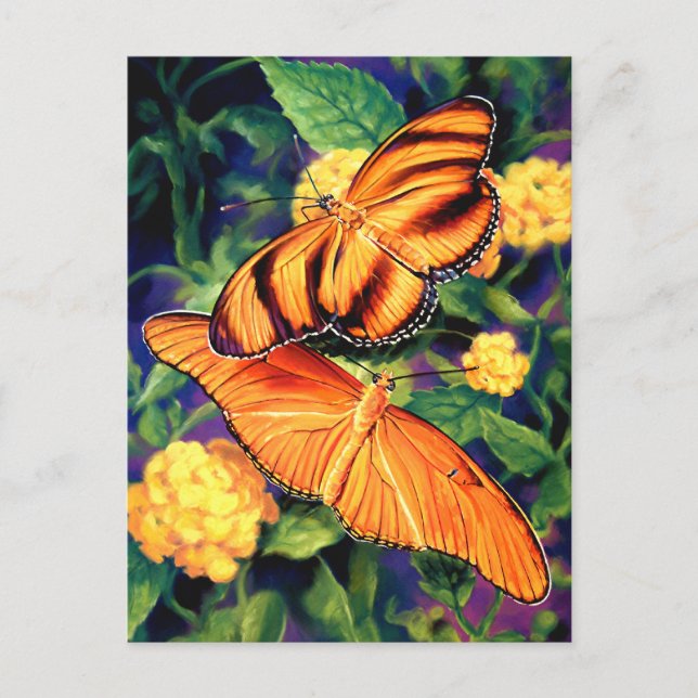 Anstrichfarbene Schmetterlinge Postkarte (Vorderseite)