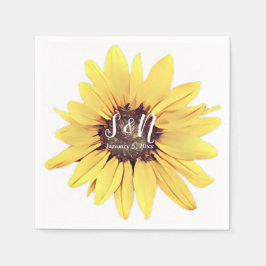 Anstrichfarbene Sonnenblumencreme Serviette