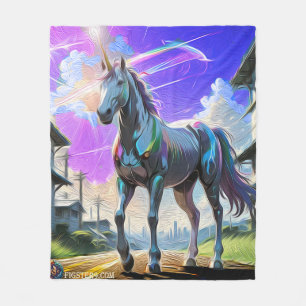 Anstrichfarbenes Einhorn Fleecedecke