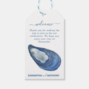 Anstrichfarbenes Seashell-Geschenk, Gefallen-Tag Geschenkanhänger