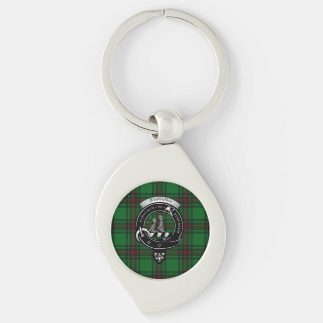 Anstruther Clan Abzeichen Silver Metal Schlüsselri Schlüsselanhänger (Vorderseite)