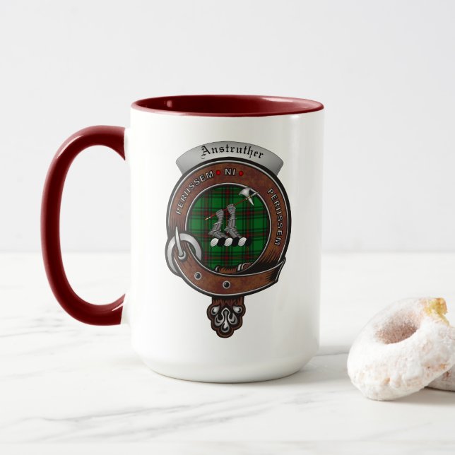Anstruther Clan Badge Combo 15oz Mug (Avec donut)