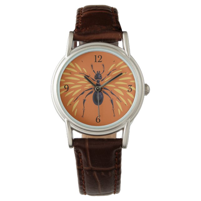 Ant Art Insect Lover Fiery Orange Entomology Armbanduhr (Vorderseite)