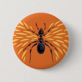 Ant Art Insect Lover Fiery Orange Entomology Button