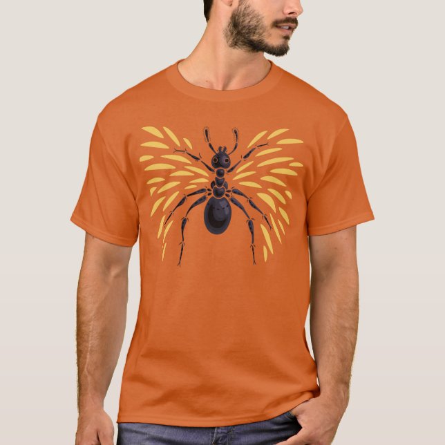 Ant Art Insect Lover Fiery Orange Entomology T-Shirt (Vorderseite)
