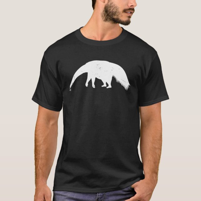 Ant Bear Silhouette Retro Rainforest Zoo Animal Lo T-Shirt (Vorderseite)
