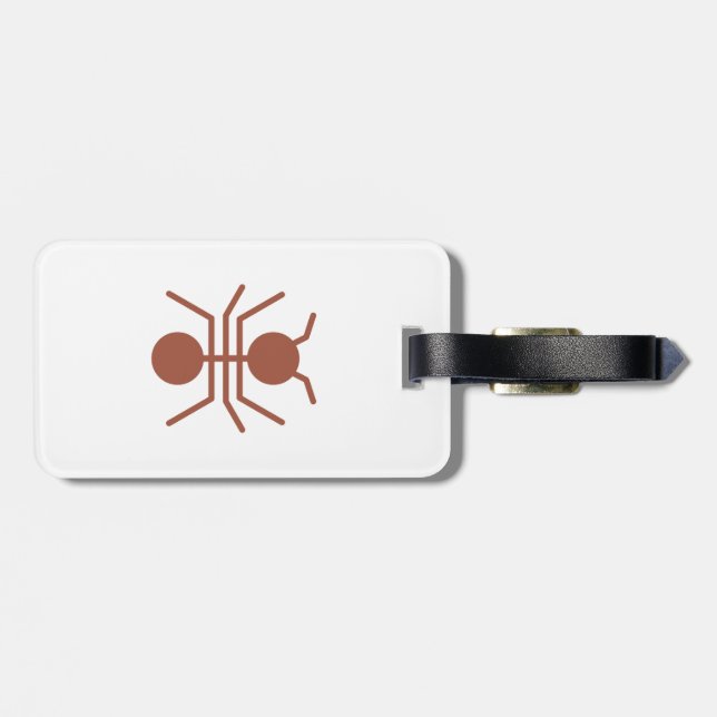 Ant Gepäckanhänger mit Ledergurt (Rückseite horizontal)