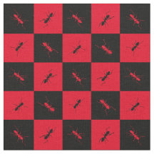 Ant-Kontrollerboard, rote und schwarze Quadrate