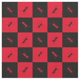 Ant-Kontrollerboard, rote und schwarze Quadrate Stoff
