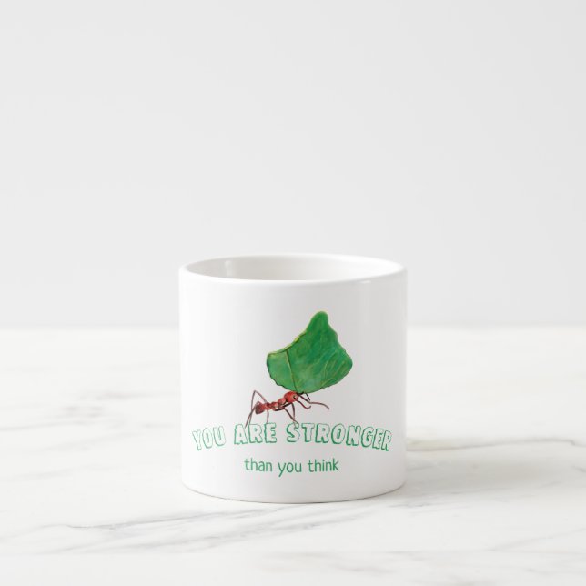 Ant mit einem großen Blatt Espressotasse (Vorderseite)
