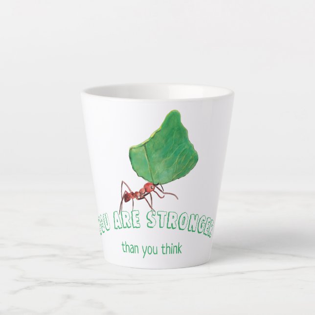 Ant mit einem großen Blatt Milchtasse (Vorderseite)