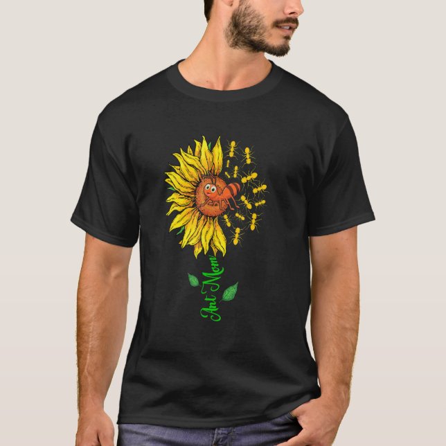 Ant Mom Cute Sunflower Ants Insect Lover Mother's  T-Shirt (Vorderseite)