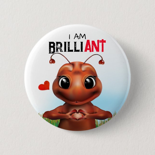 Ant Pun Sign Language Button (Vorderseite)