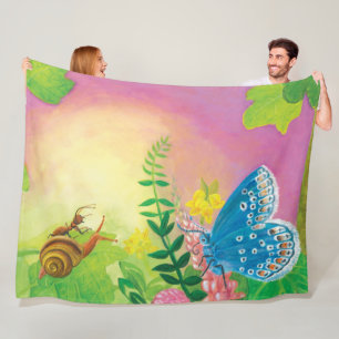 Ant, Schnecke und Chapman-Blauer Schmetterling Fleecedecke