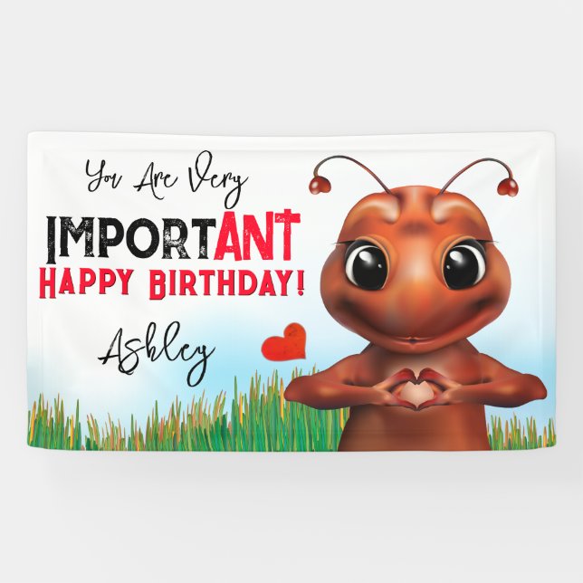 Ant Sign Language Kindergeburtstag Banner (Horizontal)