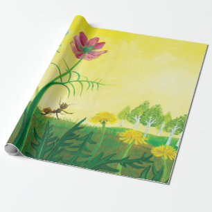 Ant und Schmetterling auf der Wiese der Wildblume Geschenkpapier