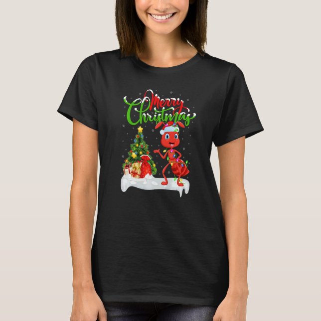 Ant  Xmas Decorations Santa Ant Christmas T-Shirt (Vorderseite)