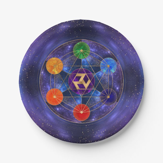 Antahkarana in Heiliger Geometrie Ornament - Nebul Pappteller (Vorderseite)