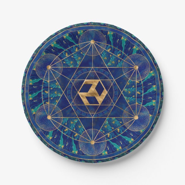 Antahkarana, Ornament der Heiligen Geometrie Pappteller (Vorderseite)