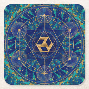 Antahkarana, Ornament der Heiligen Geometrie Rechteckiger Pappuntersetzer