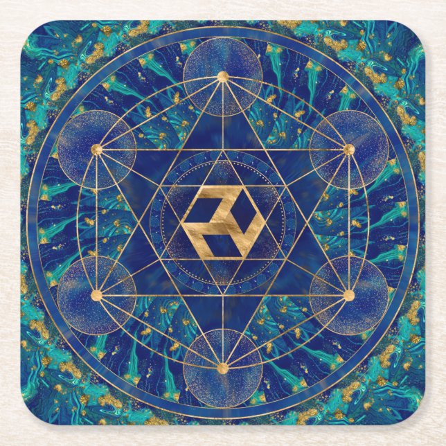 Antahkarana, Ornament der Heiligen Geometrie Rechteckiger Pappuntersetzer (Vorderseite)