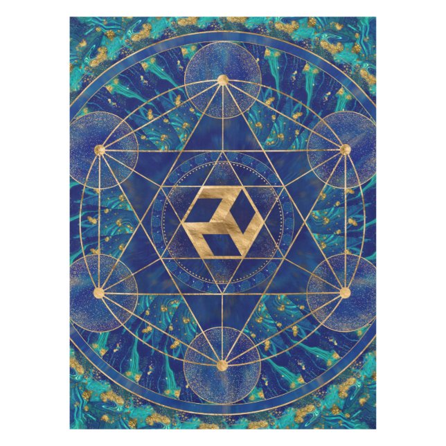 Antahkarana, Ornament der Heiligen Geometrie Tischdecke (Vorderseite)