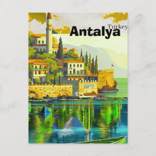 Antalya Reise Postkarten Kunst, Antalya Türkei Pos