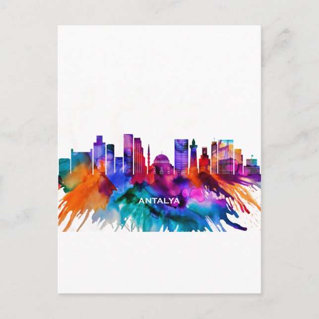 Antalya Skyline Feiertagspostkarte (Vorderseite)