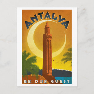 Antalya Sommer, Türkei, Mittelmeer, Vintag Postkarte