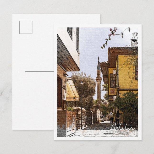 Antalya Türkei Schöne Farbenpfarrenstadt Postkarte (Vorne/Hinten)