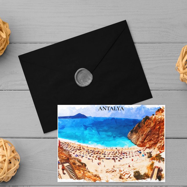 Antalya Turkey Beach Vacation Postkarte (antalya turkey beach vacation postcard)