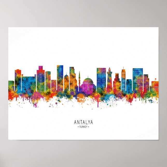 Antalya Turkey Skyline Poster (Vorne)